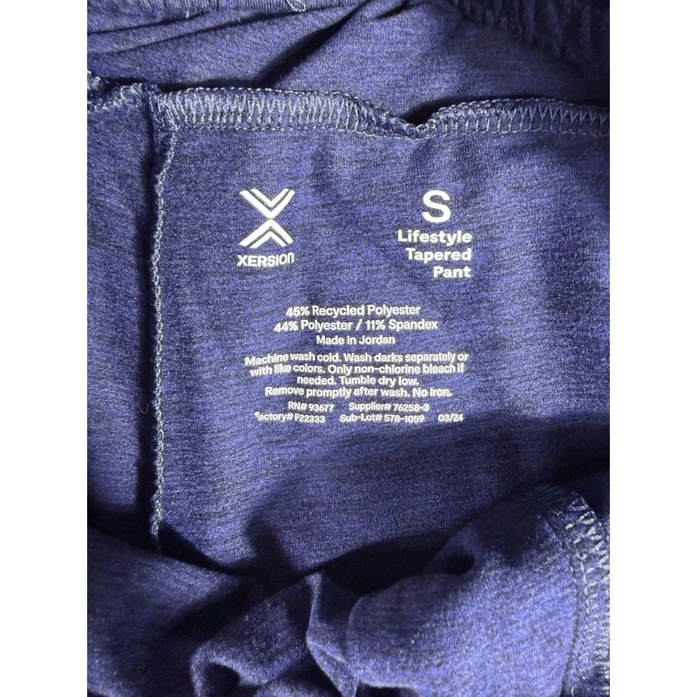 Xersion Men Blue Lifestyle Tapered Jogger Sweatpants Size S Stretch Drawstring